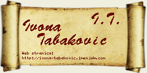 Ivona Tabaković vizit kartica